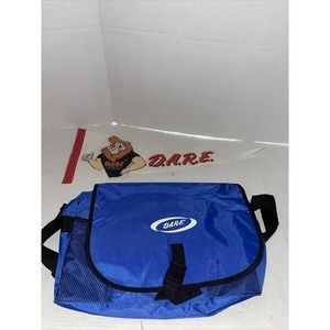 Vintage DARE Lion Pennant Flag & New Blue D.A.R.E. Messenger Bag•See Pics•